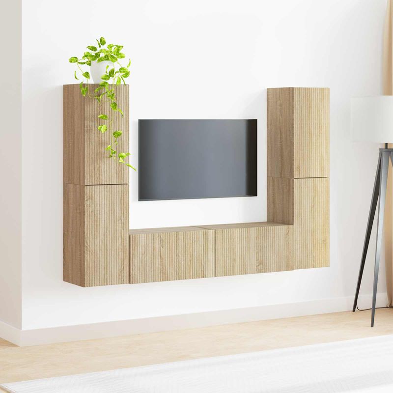 Casa si Gradina - Mobilier - Seturi de mobilier - Seturi living - Set de mobilier 3 pcs Stejar Sonoma - Infinity.ro