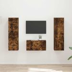 Casa si Gradina - Mobilier - Seturi de mobilier - Seturi living - Set de mobilier 3 pcs Stejar fumuriu - Infinity.ro