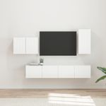 Casa si Gradina - Mobilier - Seturi de mobilier - Seturi living - Set de mobilier 4 pcs, Alb lucios - Infinity.ro