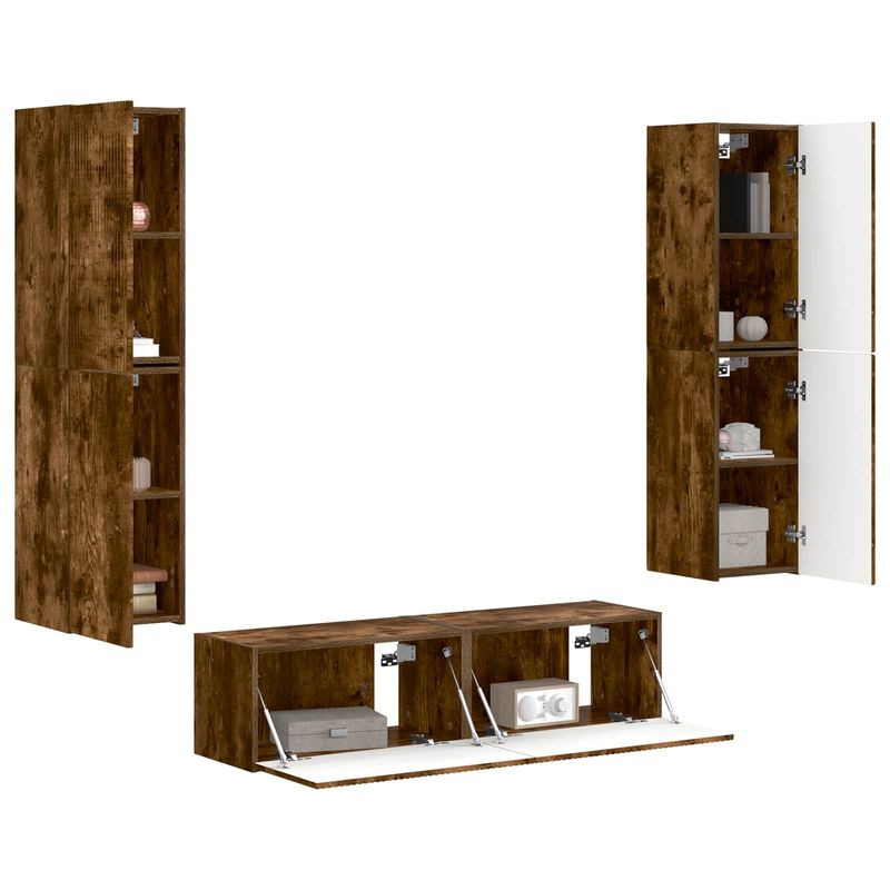 Casa si Gradina - Mobilier - Seturi de mobilier - Seturi living - Set de mobilier 3 pcs Stejar fumuriu - Infinity.ro