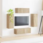 Casa si Gradina - Mobilier - Seturi de mobilier - Seturi living - Set de mobilier 3 pcs Stejar Sonoma - Infinity.ro