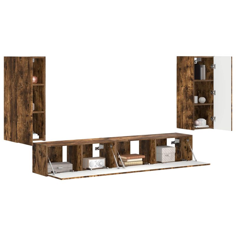 Casa si Gradina - Mobilier - Seturi de mobilier - Seturi living - Set de mobilier 3 pcs Stejar fumuriu - Infinity.ro