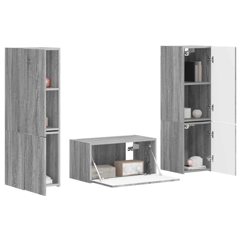 Casa si Gradina - Mobilier - Seturi de mobilier - Seturi living - Set de mobilier 3 pcs Gri Sonoma - Infinity.ro
