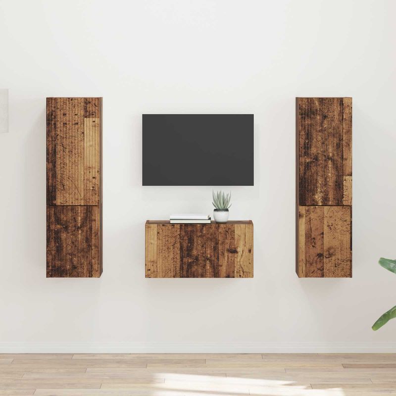 Casa si Gradina - Mobilier - Seturi de mobilier - Seturi living - Set de mobilier 3 pcs Lemn Vechi - Infinity.ro