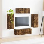 Casa si Gradina - Mobilier - Seturi de mobilier - Seturi living - Set de mobilier 3 pcs Stejar fumuriu - Infinity.ro