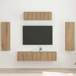 Casa si Gradina - Mobilier - Seturi de mobilier - Seturi living - Set de mobilier 3 pcs Stejar Artizanal - Infinity.ro