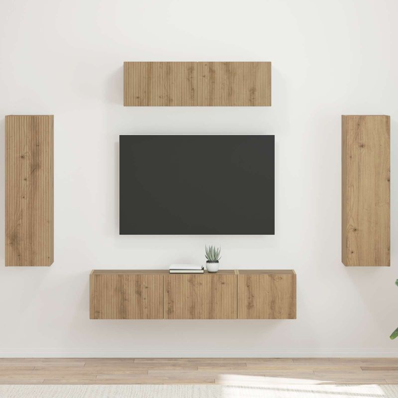Casa si Gradina - Mobilier - Seturi de mobilier - Seturi living - Set de mobilier 3 pcs Stejar Artizanal - Infinity.ro