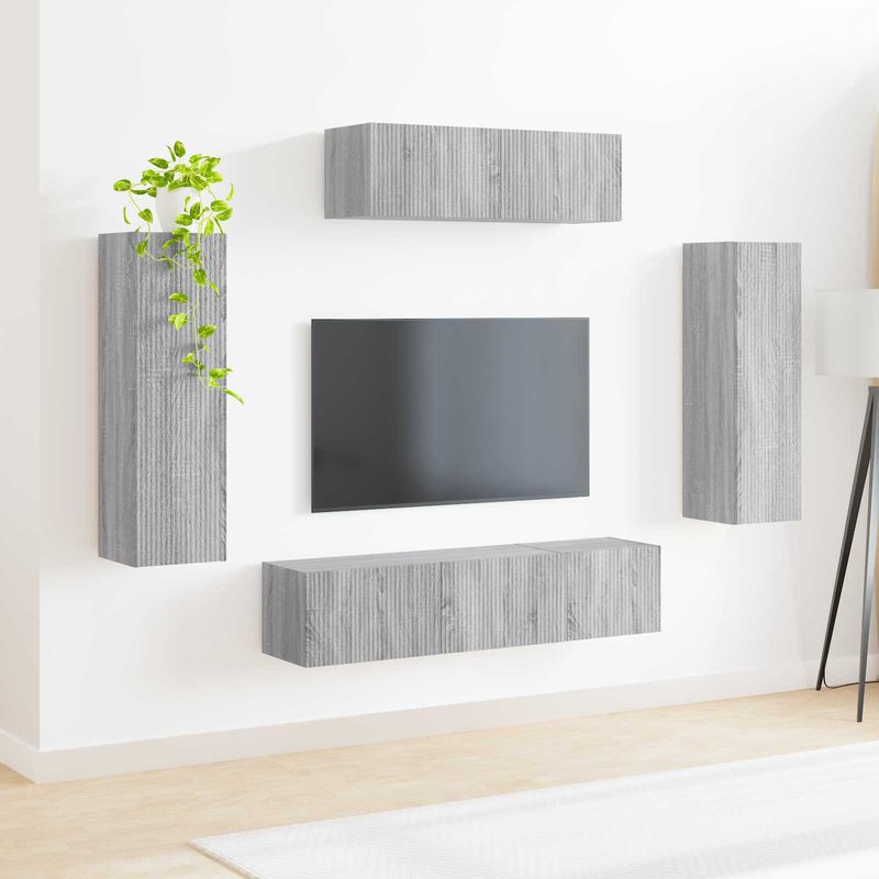 Casa si Gradina - Mobilier - Seturi de mobilier - Seturi living - Set de mobilier 3 pcs Gri Sonoma - Infinity.ro