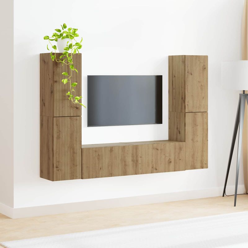 Casa si Gradina - Mobilier - Seturi de mobilier - Seturi living - Set de mobilier 3 pcs Stejar Artizanal - Infinity.ro