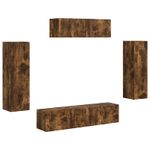 Casa si Gradina - Mobilier - Seturi de mobilier - Seturi living - Set de mobilier 3 pcs Stejar fumuriu - Infinity.ro