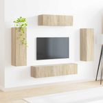 Casa si Gradina - Mobilier - Seturi de mobilier - Seturi living - Set de mobilier 3 pcs Stejar Sonoma - Infinity.ro