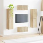 Casa si Gradina - Mobilier - Seturi de mobilier - Seturi living - Set de mobilier 3 pcs Stejar Sonoma - Infinity.ro
