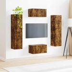 Casa si Gradina - Mobilier - Seturi de mobilier - Seturi living - Set de mobilier 3 pcs Stejar fumuriu - Infinity.ro