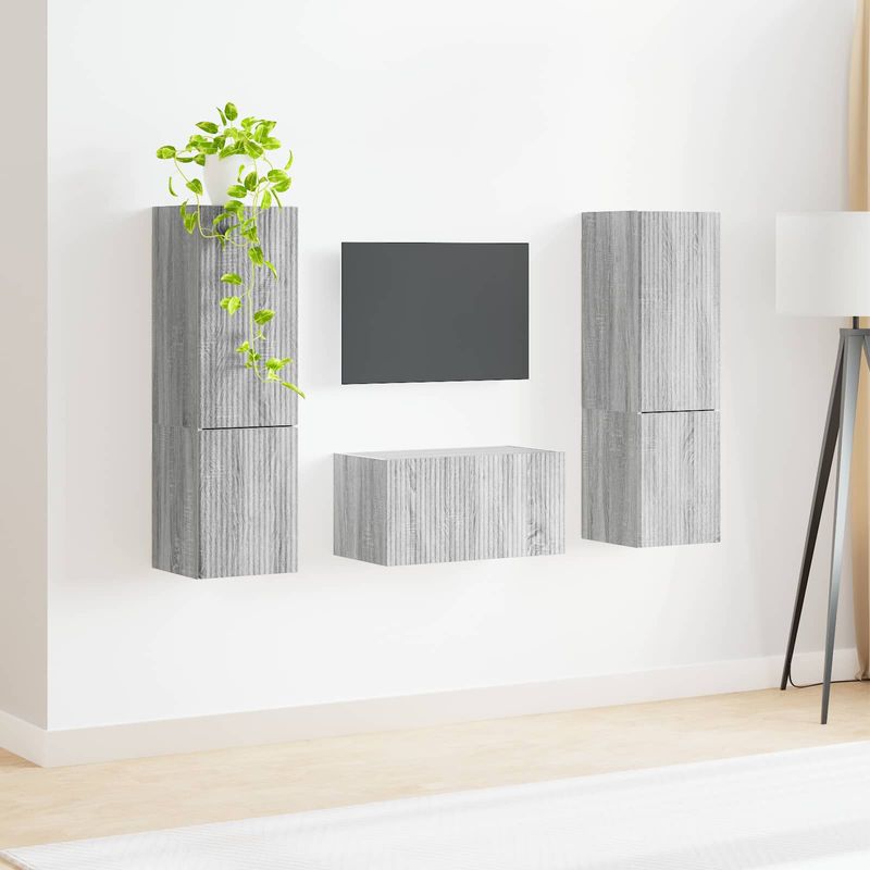 Casa si Gradina - Mobilier - Seturi de mobilier - Seturi living - Set de mobilier 3 pcs Gri Sonoma - Infinity.ro
