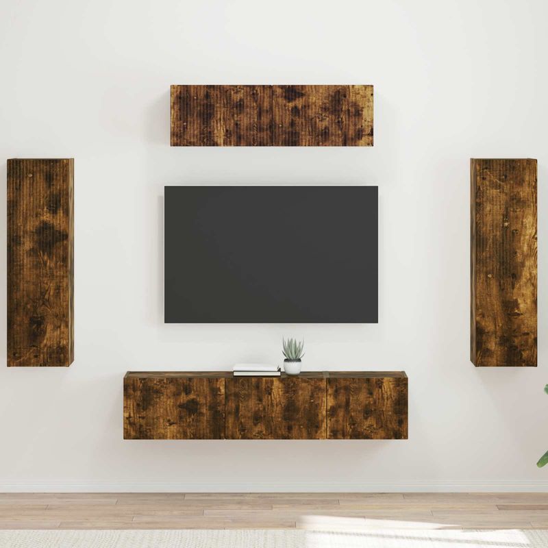 Casa si Gradina - Mobilier - Seturi de mobilier - Seturi living - Set de mobilier 3 pcs Stejar fumuriu - Infinity.ro