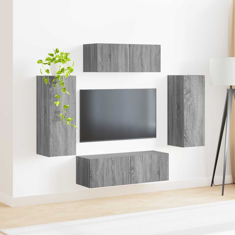 Casa si Gradina - Mobilier - Seturi de mobilier - Seturi living - Set de mobilier 3 pcs Gri Sonoma - Infinity.ro