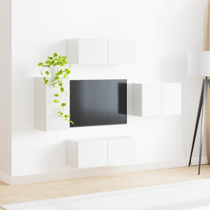 Casa si Gradina - Mobilier - Seturi de mobilier - Seturi living - Set de mobilier 4 pcs, Alb lucios - Infinity.ro