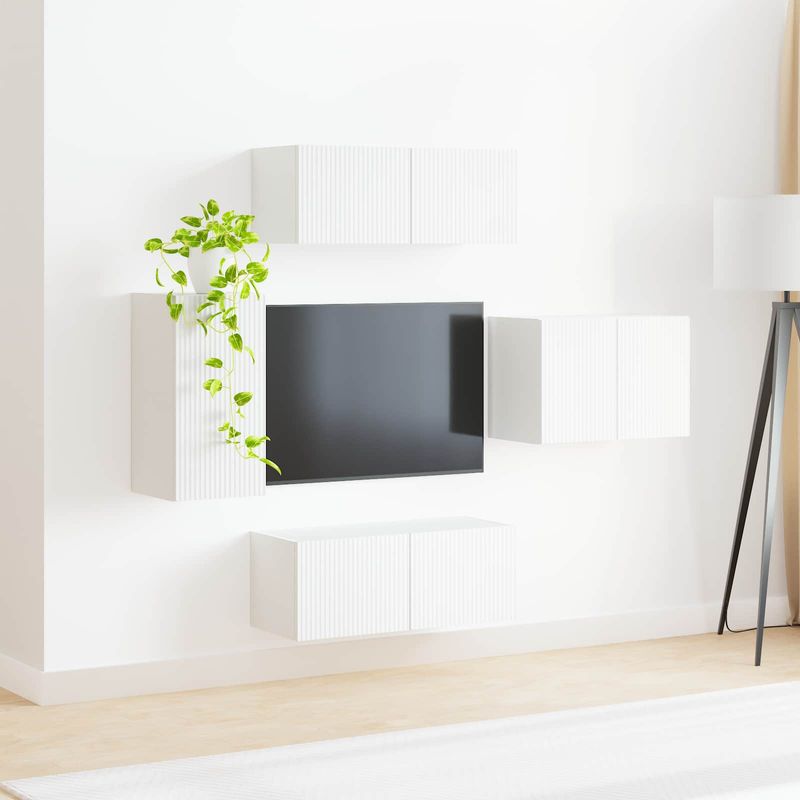 Casa si Gradina - Mobilier - Seturi de mobilier - Seturi living - Set de mobilier 4 pcs, Alb - Infinity.ro