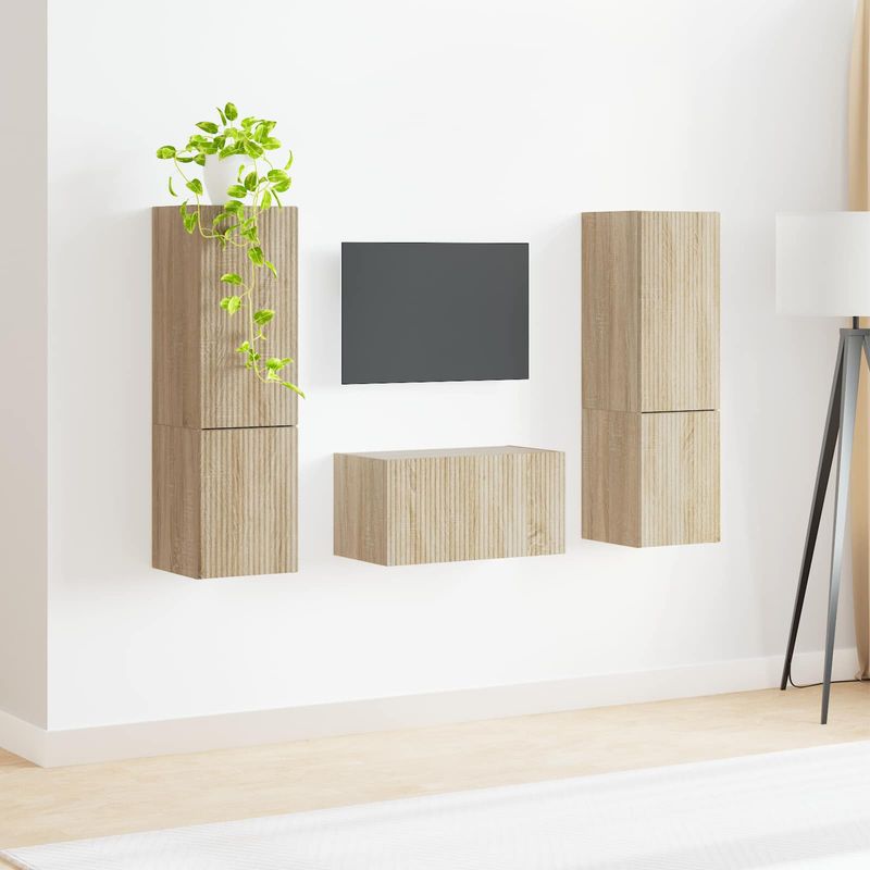 Casa si Gradina - Mobilier - Seturi de mobilier - Seturi living - Set de mobilier 3 pcs Stejar Sonoma - Infinity.ro