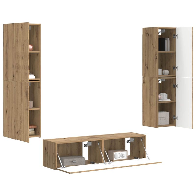 Casa si Gradina - Mobilier - Seturi de mobilier - Seturi living - Set de mobilier 3 pcs Stejar Artizanal - Infinity.ro