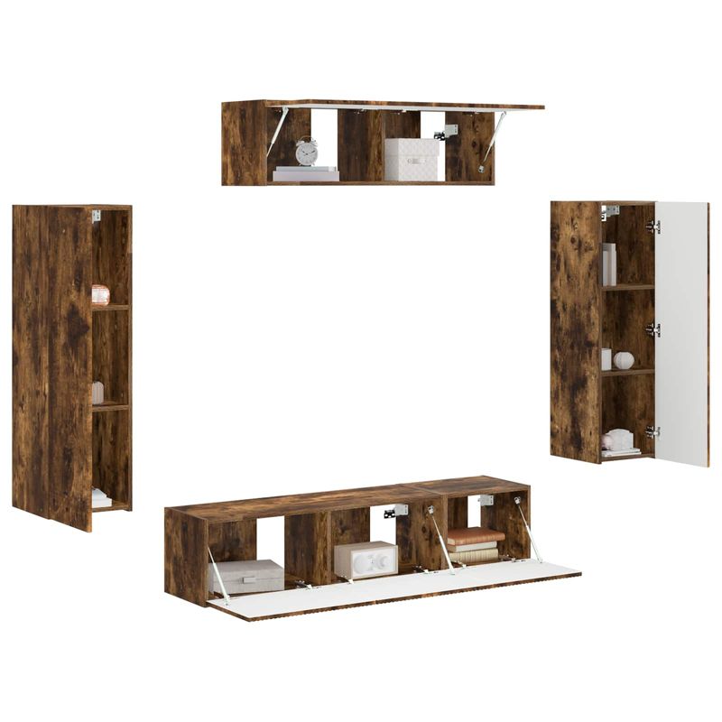 Casa si Gradina - Mobilier - Seturi de mobilier - Seturi living - Set de mobilier 3 pcs Stejar fumuriu - Infinity.ro