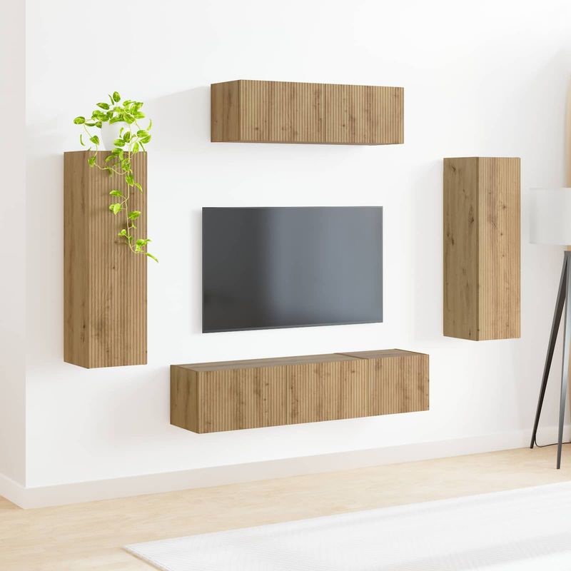Casa si Gradina - Mobilier - Seturi de mobilier - Seturi living - Set de mobilier 3 pcs Stejar Artizanal - Infinity.ro