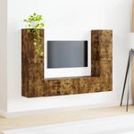 Casa si Gradina - Mobilier - Seturi de mobilier - Seturi living - Set de mobilier 3 pcs Stejar fumuriu - Infinity.ro