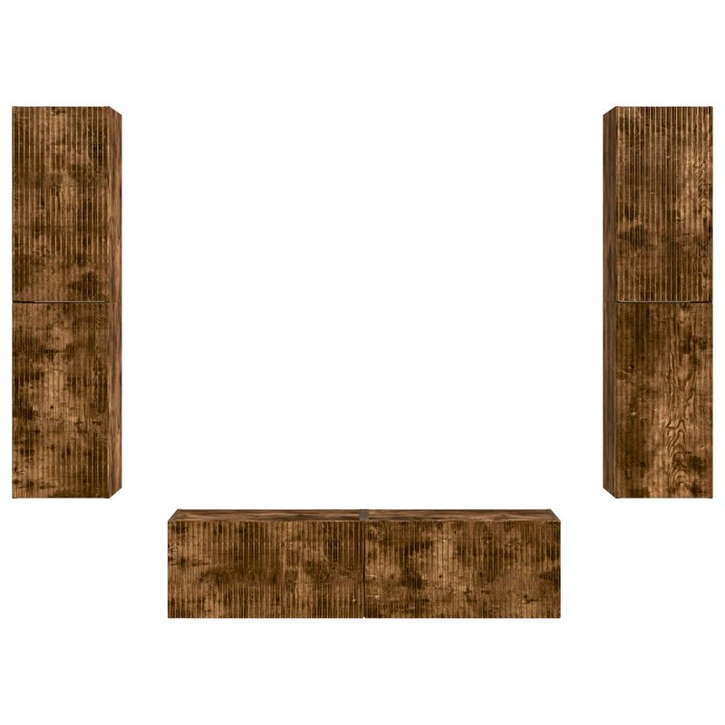 Casa si Gradina - Mobilier - Seturi de mobilier - Seturi living - Set de mobilier 3 pcs Stejar fumuriu - Infinity.ro