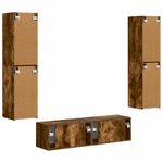 Casa si Gradina - Mobilier - Seturi de mobilier - Seturi living - Set de mobilier 3 pcs Stejar fumuriu - Infinity.ro