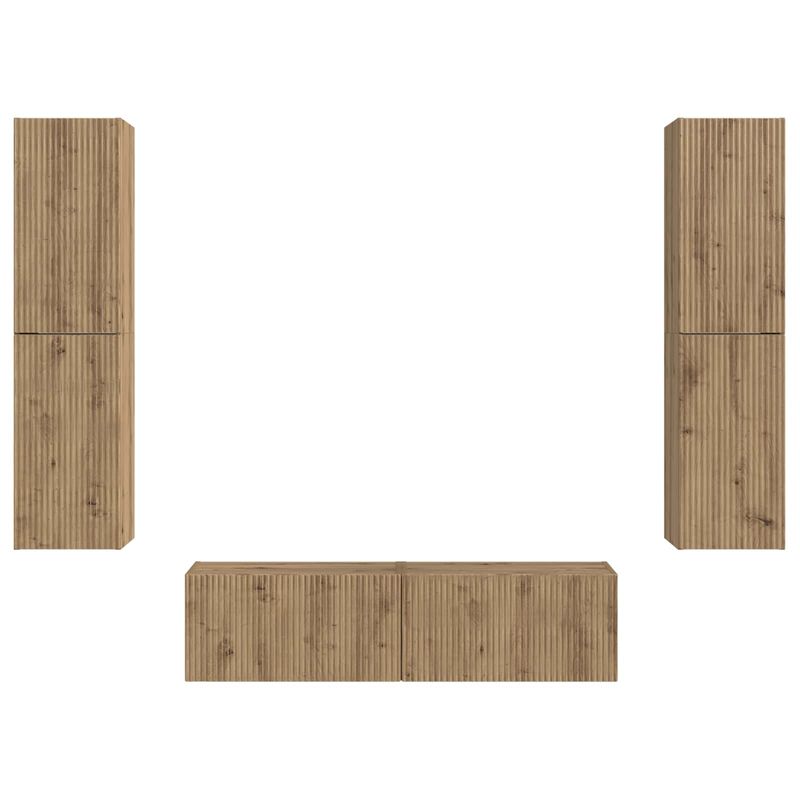 Casa si Gradina - Mobilier - Seturi de mobilier - Seturi living - Set de mobilier 3 pcs Stejar Artizanal - Infinity.ro
