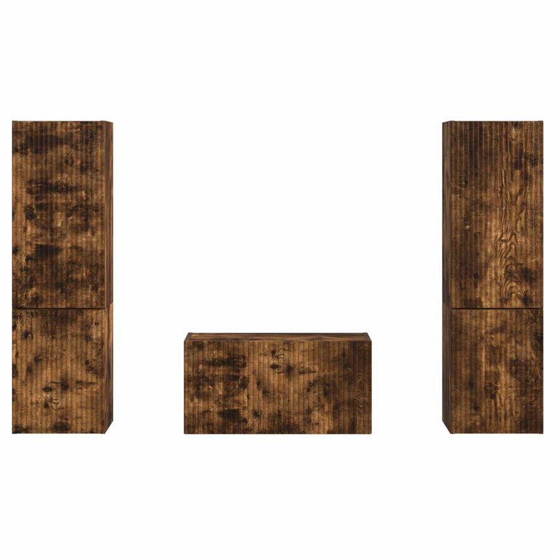 Casa si Gradina - Mobilier - Seturi de mobilier - Seturi living - Set de mobilier 3 pcs Stejar fumuriu - Infinity.ro