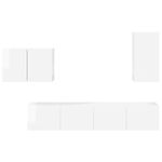 Casa si Gradina - Mobilier - Seturi de mobilier - Seturi living - Set de mobilier 4 pcs, Alb lucios - Infinity.ro