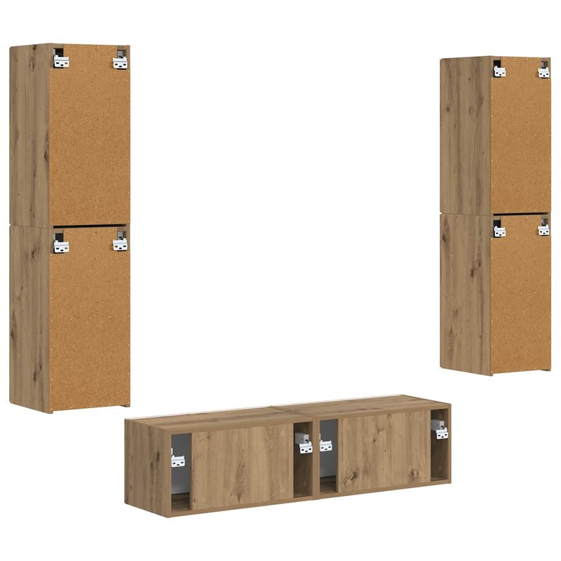 Casa si Gradina - Mobilier - Seturi de mobilier - Seturi living - Set de mobilier 3 pcs Stejar Artizanal - Infinity.ro