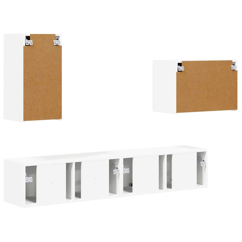 Casa si Gradina - Mobilier - Seturi de mobilier - Seturi living - Set de mobilier 4 pcs, Alb - Infinity.ro