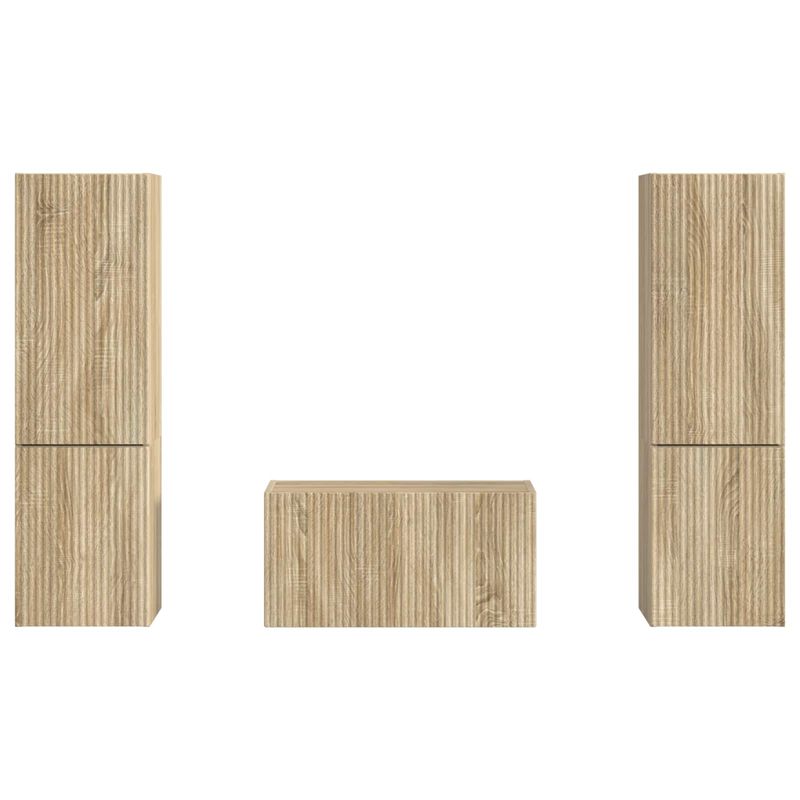 Casa si Gradina - Mobilier - Seturi de mobilier - Seturi living - Set de mobilier 3 pcs Stejar Sonoma - Infinity.ro