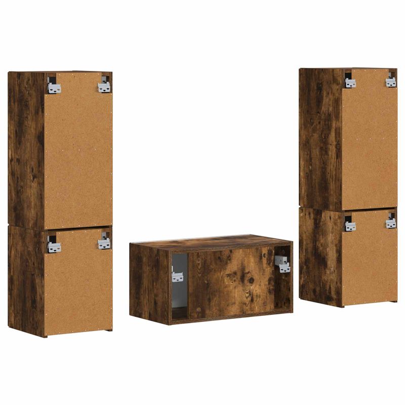 Casa si Gradina - Mobilier - Seturi de mobilier - Seturi living - Set de mobilier 3 pcs Stejar fumuriu - Infinity.ro