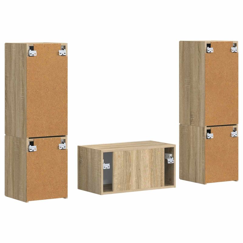 Casa si Gradina - Mobilier - Seturi de mobilier - Seturi living - Set de mobilier 3 pcs Stejar Sonoma - Infinity.ro