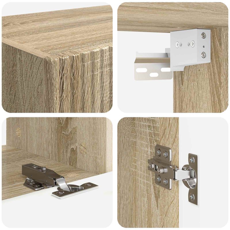 Casa si Gradina - Mobilier - Seturi de mobilier - Seturi living - Set de mobilier 3 pcs Stejar Sonoma - Infinity.ro
