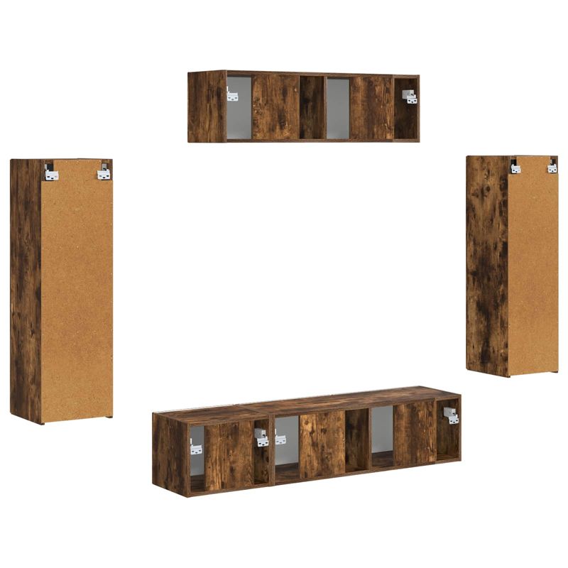 Casa si Gradina - Mobilier - Seturi de mobilier - Seturi living - Set de mobilier 3 pcs Stejar fumuriu - Infinity.ro