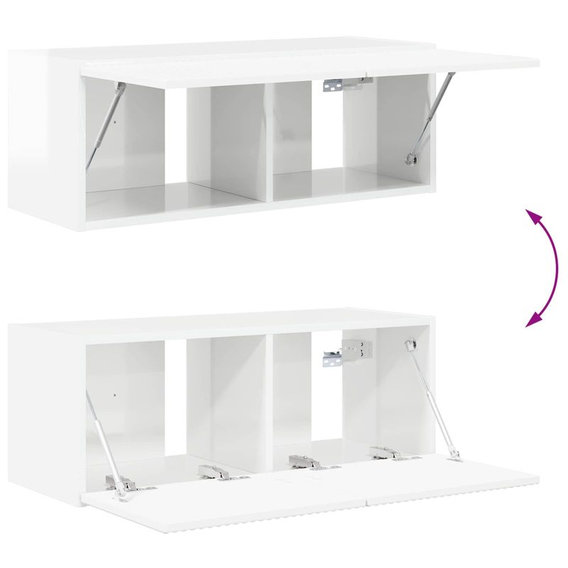 Casa si Gradina - Mobilier - Seturi de mobilier - Seturi living - Set de mobilier 4 pcs, Alb lucios - Infinity.ro