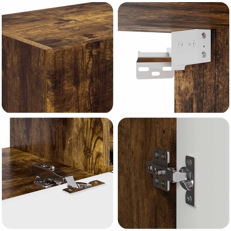 Casa si Gradina - Mobilier - Seturi de mobilier - Seturi living - Set de mobilier 3 pcs Stejar fumuriu - Infinity.ro