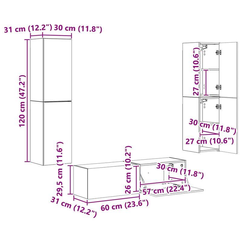 Casa si Gradina - Mobilier - Seturi de mobilier - Seturi living - Set de mobilier 3 pcs Lemn Vechi - Infinity.ro