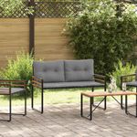 Casa si Gradina - Gradina si terasa - Mobilier exterior - Bancute de gradina - Banca cu strat din lemn cu perna Gri deschis 114 x 55 x 77 cm - Infinity.ro