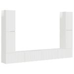 Casa si Gradina - Mobilier - Seturi de mobilier - Seturi living - Set de mobilier 4 pcs, Alb lucios - Infinity.ro