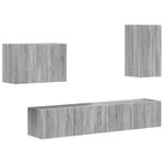 Casa si Gradina - Mobilier - Seturi de mobilier - Seturi living - Set de mobilier 4 pcs, Gri Sonoma - Infinity.ro