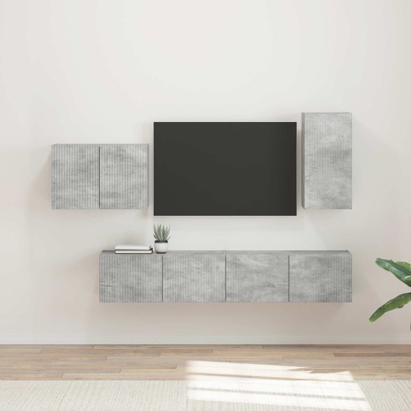Casa si Gradina - Mobilier - Seturi de mobilier - Seturi living - Set de mobilier 4 pcs, Gri din beton - Infinity.ro