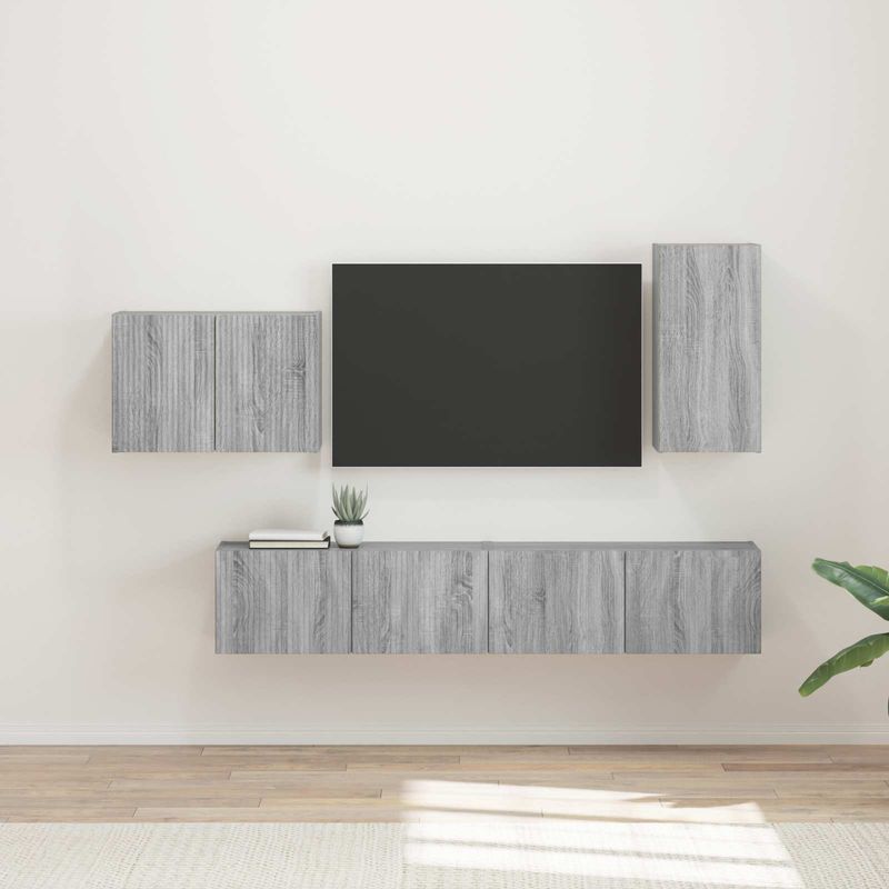 Casa si Gradina - Mobilier - Seturi de mobilier - Seturi living - Set de mobilier 4 pcs, Gri Sonoma - Infinity.ro
