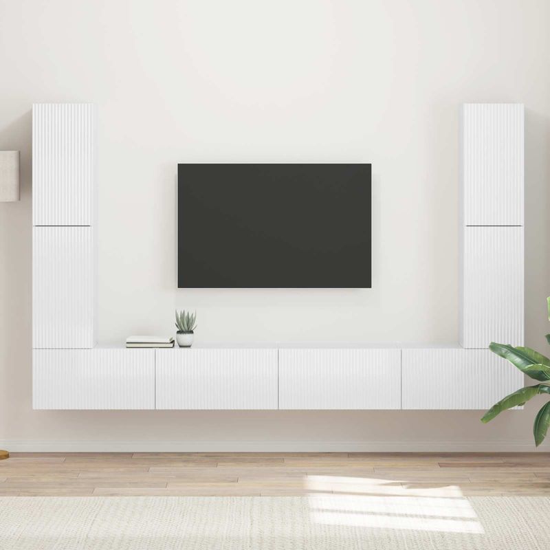 Casa si Gradina - Mobilier - Seturi de mobilier - Seturi living - Set de mobilier 4 pcs, Alb lucios - Infinity.ro