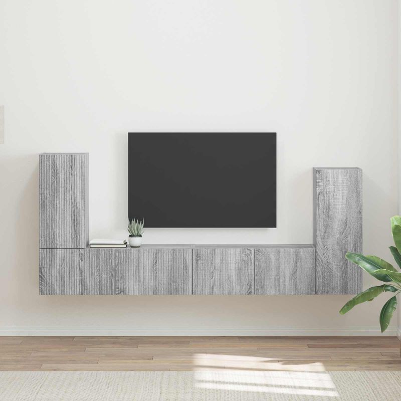 Casa si Gradina - Mobilier - Seturi de mobilier - Seturi living - Set de mobilier 4 pcs, Gri Sonoma - Infinity.ro