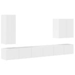 Casa si Gradina - Mobilier - Seturi de mobilier - Seturi living - Set de mobilier 6 pcs, Alb lucios - Infinity.ro